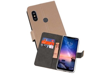 Booktype Telefoonhoesjes - Bookcase Hoesje - Wallet Case -  Geschikt voor XiaoMi Redmi Note 6 Pro - Goud