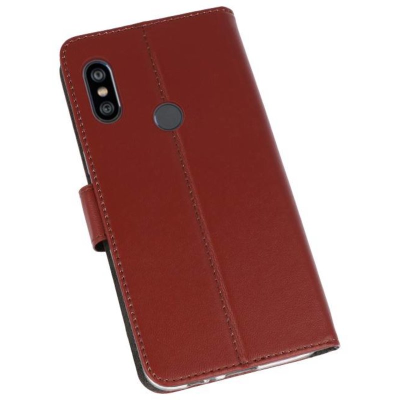Schandalig Foto behuizing XiaoMi Redmi Note 6 Pro Hoesje Wallet Cases Bruin - MobieleTelefoonhoesje.nl