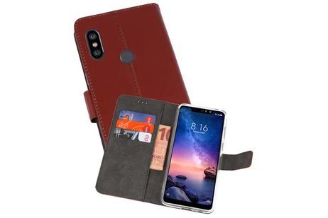 Booktype Telefoonhoesjes - Bookcase Hoesje - Wallet Case -  Geschikt voor XiaoMi Redmi Note 6 Pro - Bruin