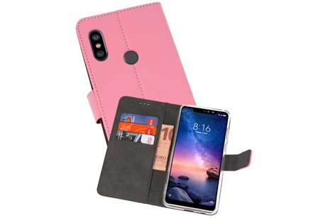 Booktype Telefoonhoesjes - Bookcase Hoesje - Wallet Case -  Geschikt voor XiaoMi Redmi Note 6 Pro - Roze