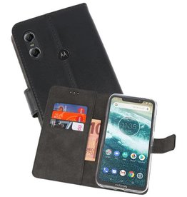 BAOHU Wallet Cases Hoesje Moto One Zwart