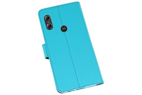 Booktype Telefoonhoesjes - Bookcase Hoesje - Wallet Case -  Geschikt voor Moto One - Blauw