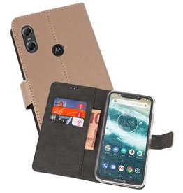 BAOHU Wallet Cases Hoesje Moto One Goud