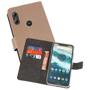 BAOHU Booktype Telefoonhoesjes - Bookcase Hoesje - Wallet Case -  Geschikt voor Moto One - Goud