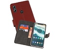 Booktype Telefoonhoesjes - Bookcase Hoesje - Wallet Case -  Geschikt voor Moto One - Bruin