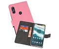 BAOHU Booktype Telefoonhoesjes - Bookcase Hoesje - Wallet Case -  Geschikt voor Moto One - Roze