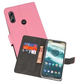 BAOHU Wallet Cases Hoesje Moto One Roze
