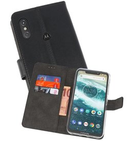 BAOHU Wallet Cases Hoesje Moto One Power Zwart