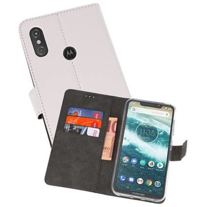BAOHU Booktype Telefoonhoesjes - Bookcase Hoesje - Wallet Case -  Geschikt voor Moto One Power - Wit