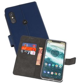 BAOHU Wallet Cases Hoesje Moto One Power Navy