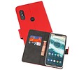 Booktype Telefoonhoesjes - Bookcase Hoesje - Wallet Case -  Geschikt voor Moto One Power - Rood