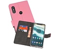 BAOHU Booktype Telefoonhoesjes - Bookcase Hoesje - Wallet Case -  Geschikt voor Moto One Power - Roze
