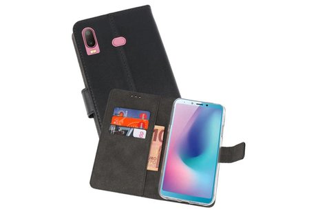 Booktype Telefoonhoesjes - Bookcase Hoesje - Wallet Case -  Geschikt voor Samsung Galaxy A6s - Zwart