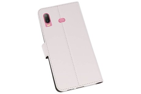 Booktype Telefoonhoesjes - Bookcase Hoesje - Wallet Case -  Geschikt voor Samsung Galaxy A6s - Wit