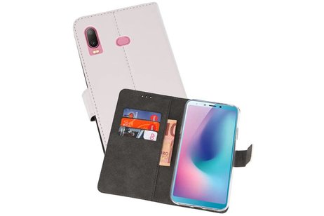 BAOHU Booktype Telefoonhoesjes - Bookcase Hoesje - Wallet Case -  Geschikt voor Samsung Galaxy A6s - Wit