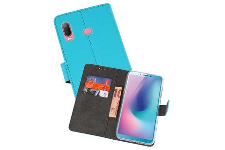 Booktype Telefoonhoesjes - Bookcase Hoesje - Wallet Case -  Geschikt voor Samsung Galaxy A6s - Blauw