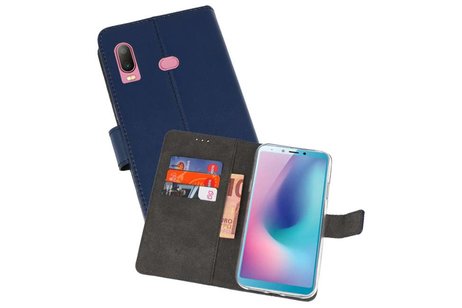 BAOHU Booktype Telefoonhoesjes - Bookcase Hoesje - Wallet Case -  Geschikt voor Samsung Galaxy A6s - Navy