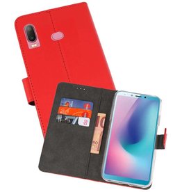 BAOHU Wallet Cases Hoesje Samsung Galaxy A6s Rood