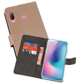 BAOHU Wallet Cases Hoesje Samsung Galaxy A6s Goud