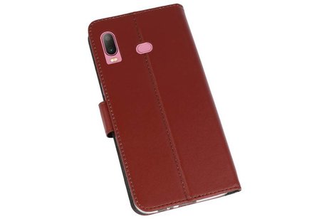 BAOHU Booktype Telefoonhoesjes - Bookcase Hoesje - Wallet Case -  Geschikt voor Samsung Galaxy A6s - Bruin