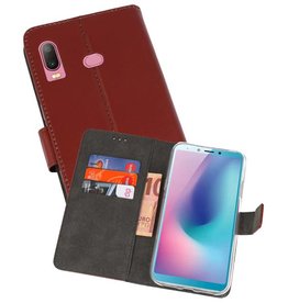 Wallet Cases Hoesje Samsung Galaxy A6s Bruin
