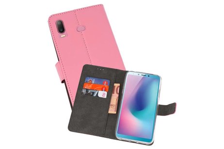 Booktype Telefoonhoesjes - Bookcase Hoesje - Wallet Case -  Geschikt voor Samsung Galaxy A6s - Roze