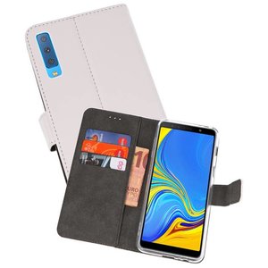 Booktype Telefoonhoesjes - Bookcase Hoesje - Wallet Case -  Geschikt voor Galaxy A7 (2018) - Wit
