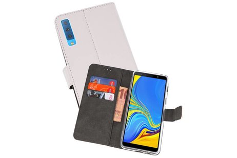 Booktype Telefoonhoesjes - Bookcase Hoesje - Wallet Case -  Geschikt voor Galaxy A7 (2018) - Wit