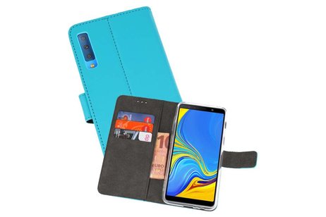 Booktype Telefoonhoesjes - Bookcase Hoesje - Wallet Case -  Geschikt voor Galaxy A7 (2018) - Blauw