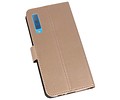 Booktype Telefoonhoesjes - Bookcase Hoesje - Wallet Case -  Geschikt voor Galaxy A7 (2018) - Goud