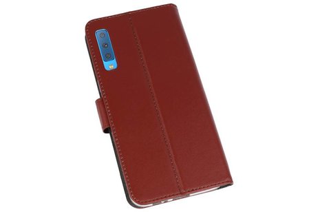 BAOHU Booktype Telefoonhoesjes - Bookcase Hoesje - Wallet Case -  Geschikt voor Galaxy A7 (2018) - Bruin