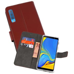 BAOHU Booktype Telefoonhoesjes - Bookcase Hoesje - Wallet Case -  Geschikt voor Galaxy A7 (2018) - Bruin
