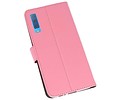 Booktype Telefoonhoesjes - Bookcase Hoesje - Wallet Case -  Geschikt voor Galaxy A7 (2018) - Roze