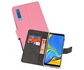 Booktype Telefoonhoesjes - Bookcase Hoesje - Wallet Case -  Geschikt voor Galaxy A7 (2018) - Roze