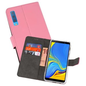 Booktype Telefoonhoesjes - Bookcase Hoesje - Wallet Case -  Geschikt voor Galaxy A7 (2018) - Roze