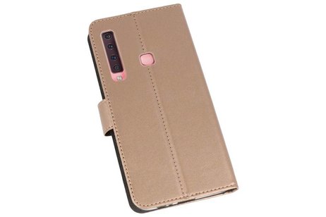 Booktype Telefoonhoesjes - Bookcase Hoesje - Wallet Case -  Geschikt voor Samsung Galaxy A9 2018 - Goud