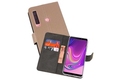 Booktype Telefoonhoesjes - Bookcase Hoesje - Wallet Case -  Geschikt voor Samsung Galaxy A9 2018 - Goud