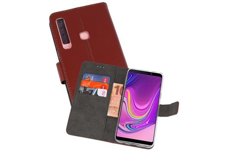 Booktype Telefoonhoesjes - Bookcase Hoesje - Wallet Case -  Geschikt voor Samsung Galaxy A9 2018 - Bruin