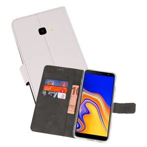 Booktype Telefoonhoesjes - Bookcase Hoesje - Wallet Case -  Geschikt voor Samsung Galaxy J4 Plus - Wit