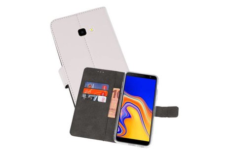 Booktype Telefoonhoesjes - Bookcase Hoesje - Wallet Case -  Geschikt voor Samsung Galaxy J4 Plus - Wit