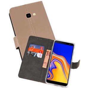 Booktype Telefoonhoesjes - Bookcase Hoesje - Wallet Case -  Geschikt voor Samsung Galaxy J4 Plus - Goud