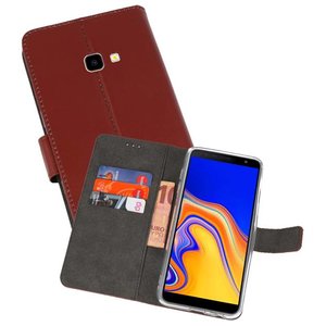 Booktype Telefoonhoesjes - Bookcase Hoesje - Wallet Case -  Geschikt voor Samsung Galaxy J4 Plus - Bruin