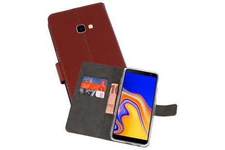 Booktype Telefoonhoesjes - Bookcase Hoesje - Wallet Case -  Geschikt voor Samsung Galaxy J4 Plus - Bruin