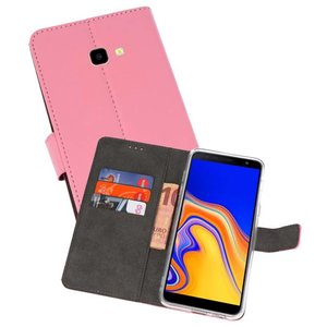 BAOHU Booktype Telefoonhoesjes - Bookcase Hoesje - Wallet Case -  Geschikt voor Samsung Galaxy J4 Plus - Roze