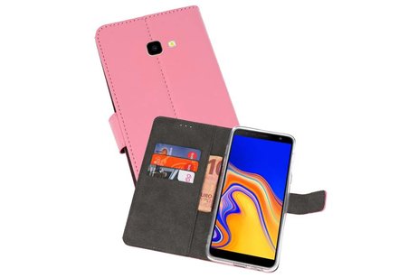 BAOHU Booktype Telefoonhoesjes - Bookcase Hoesje - Wallet Case -  Geschikt voor Samsung Galaxy J4 Plus - Roze