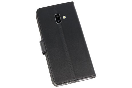 BAOHU Booktype Telefoonhoesjes - Bookcase Hoesje - Wallet Case -  Geschikt voor Samsung Galaxy J6 Plus - Zwart