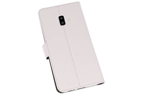 Booktype Telefoonhoesjes - Bookcase Hoesje - Wallet Case -  Geschikt voor Samsung Galaxy J6 Plus - Wit