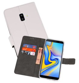BAOHU Wallet Cases Hoesje Samsung Galaxy J6 Plus Wit