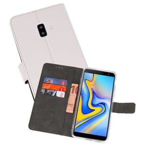 Booktype Telefoonhoesjes - Bookcase Hoesje - Wallet Case -  Geschikt voor Samsung Galaxy J6 Plus - Wit