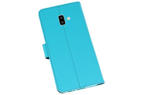 Booktype Telefoonhoesjes - Bookcase Hoesje - Wallet Case -  Geschikt voor Samsung Galaxy J6 Plus - Blauw